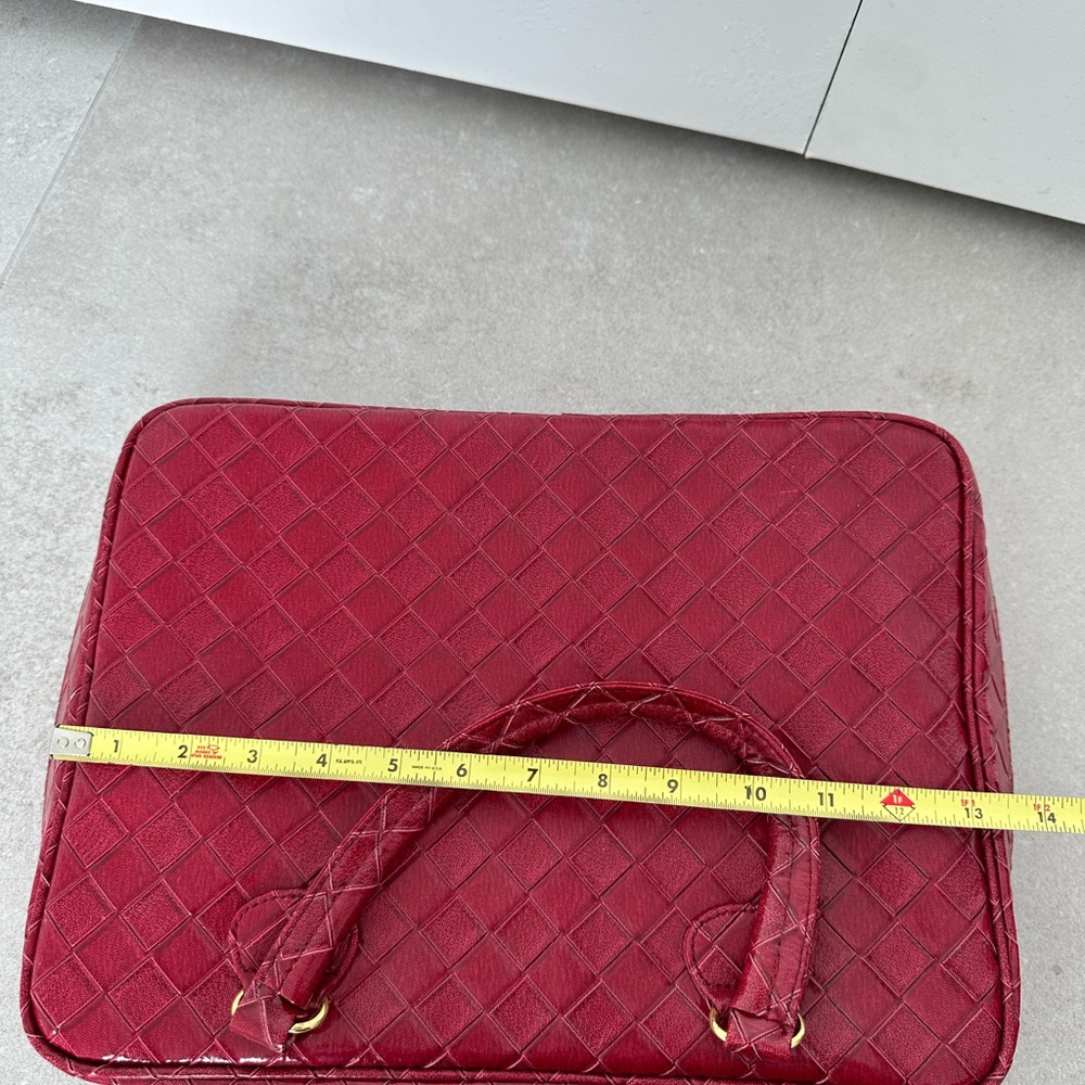 Estee Lauder Makeup Bag Beauty Case Laptop Computer Briefcase Red Tote Handbag - Picture 7 of 9